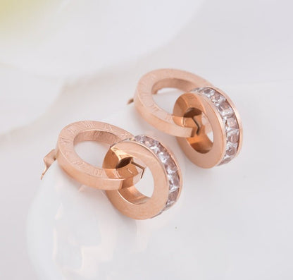 Titanium Earrings New Rose Gold Earrings-Jewearrings