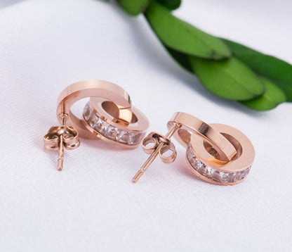 Titanium Earrings New Rose Gold Earrings-Jewearrings