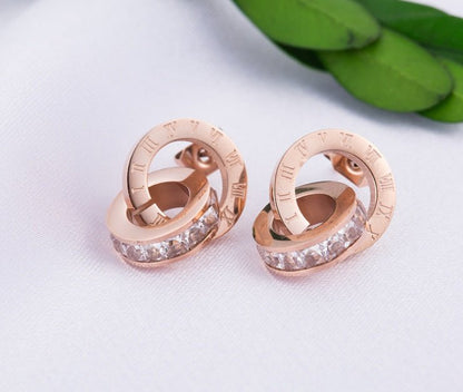 Titanium Earrings New Rose Gold Earrings-Jewearrings