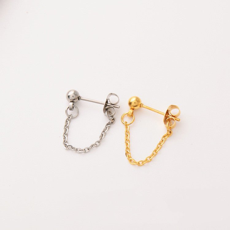 Titanium Earrings One-Piece Chain-Jewearrings