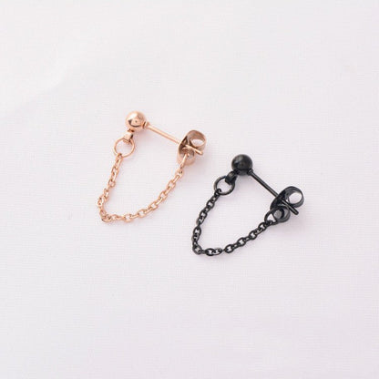 Titanium Earrings One-Piece Chain-Jewearrings