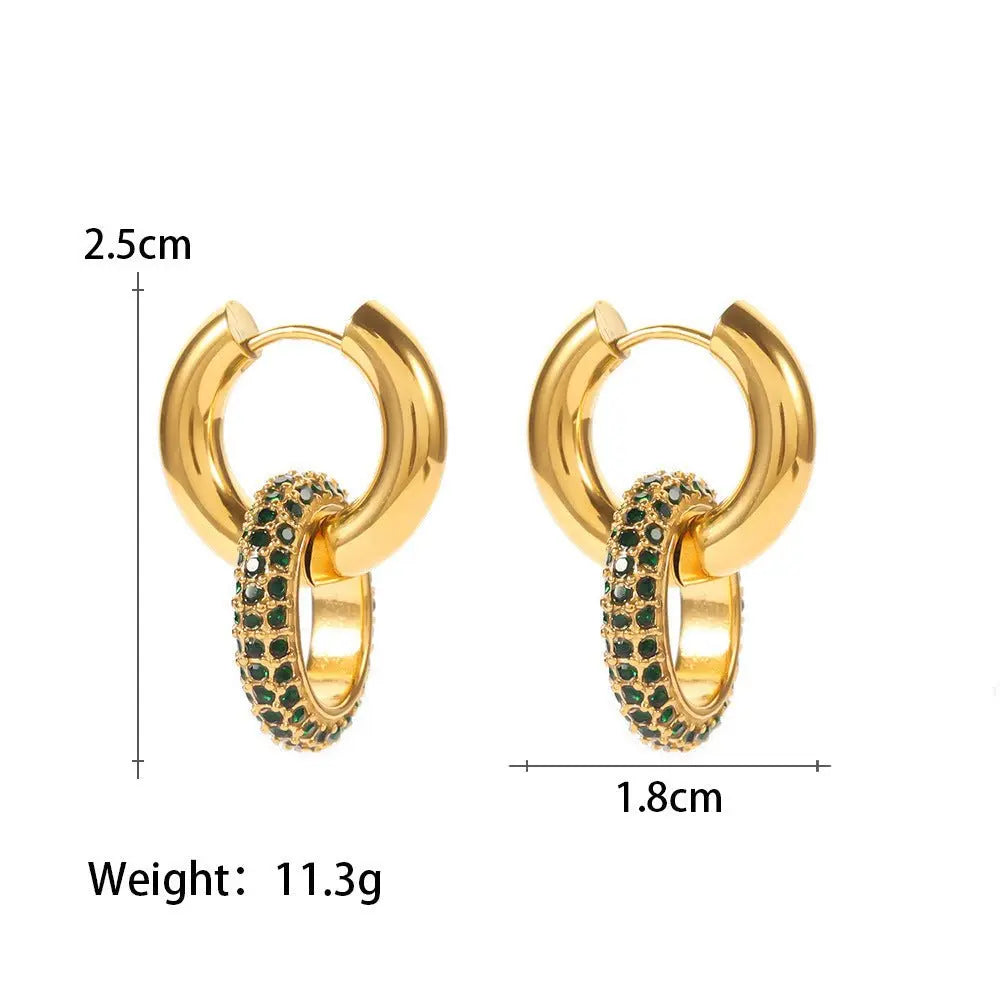 Titanium Earrings Oval Detachable Earrings-Jewearrings