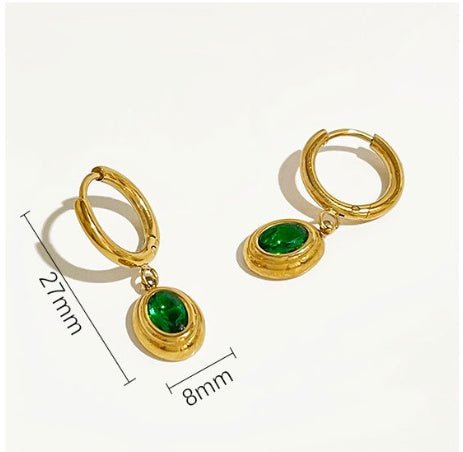 Titanium Earrings Oval Shape-Jewearrings