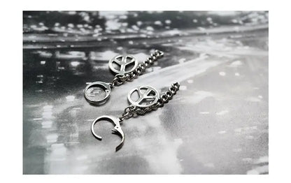 Titanium Earrings Peace Sign-Jewearrings