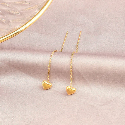 Titanium Earrings - Peach Heart Ear Line-Jewearrings