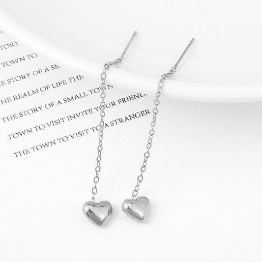 Titanium Earrings - Peach Heart Ear Line-Jewearrings