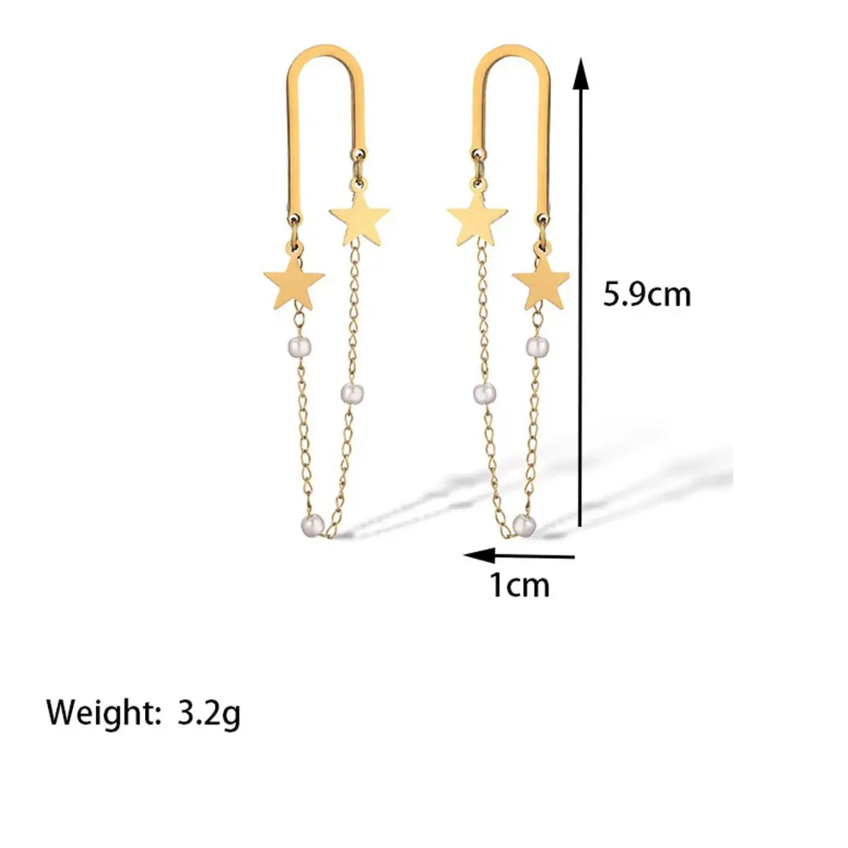 Titanium Earrings Pearl Tassel Light Luxury-Jewearrings