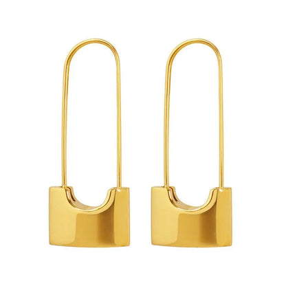 Titanium Earrings Personality Lock Head-Jewearrings