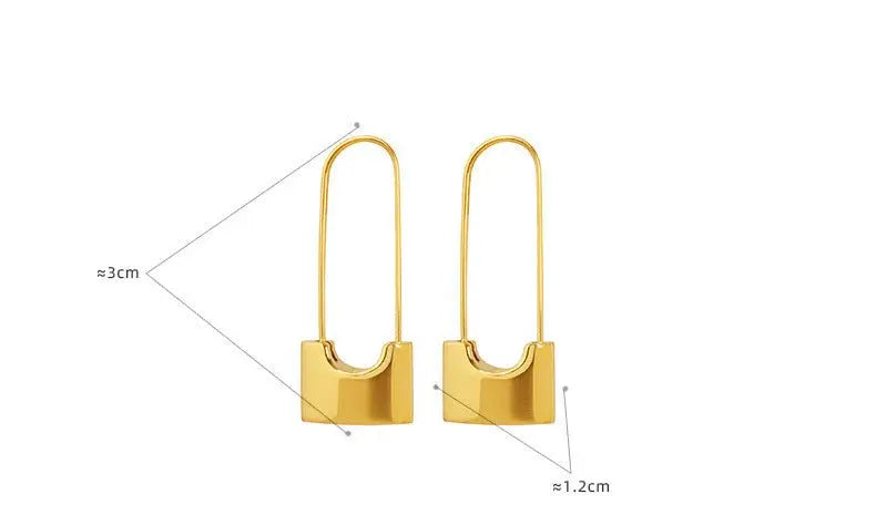 Titanium Earrings Personality Lock Head-Jewearrings