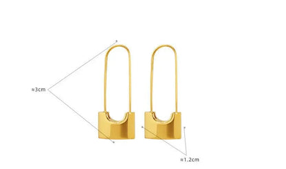 Titanium Earrings Personality Lock Head-Jewearrings