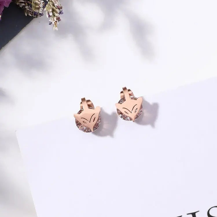 Titanium Earrings Petite Zircon Studs-Jewearrings