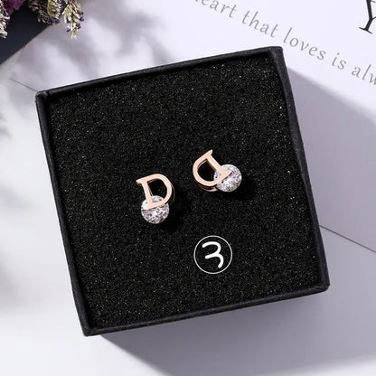 Titanium Earrings Petite Zircon Studs-Jewearrings