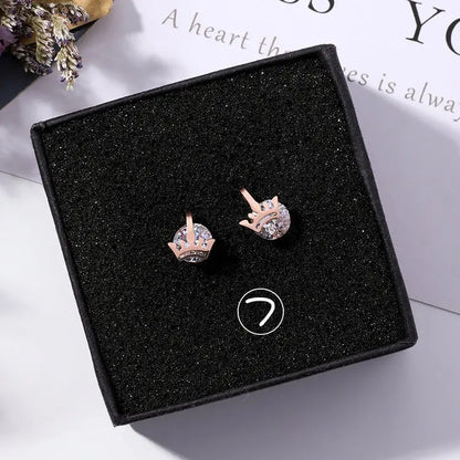 Titanium Earrings Petite Zircon Studs-Jewearrings