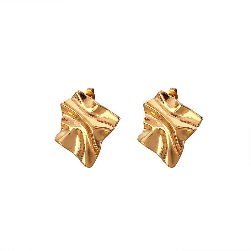 Titanium Earrings Pleated Shaped-Jewearrings