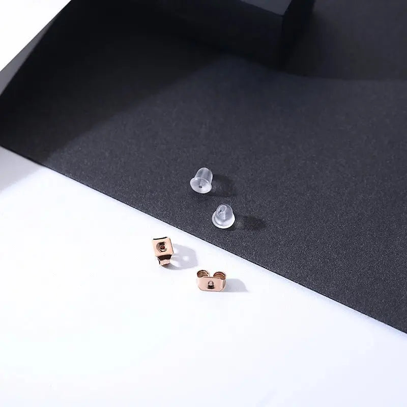 Titanium Earrings Popular Rose Gold-Jewearrings