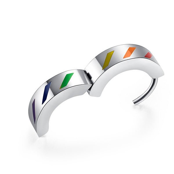 Titanium Earrings Rainbow Pattern Earrings-Jewearrings