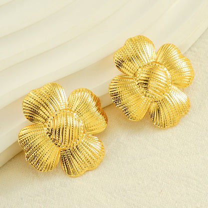 Titanium Earrings Retro Flower-Jewearrings