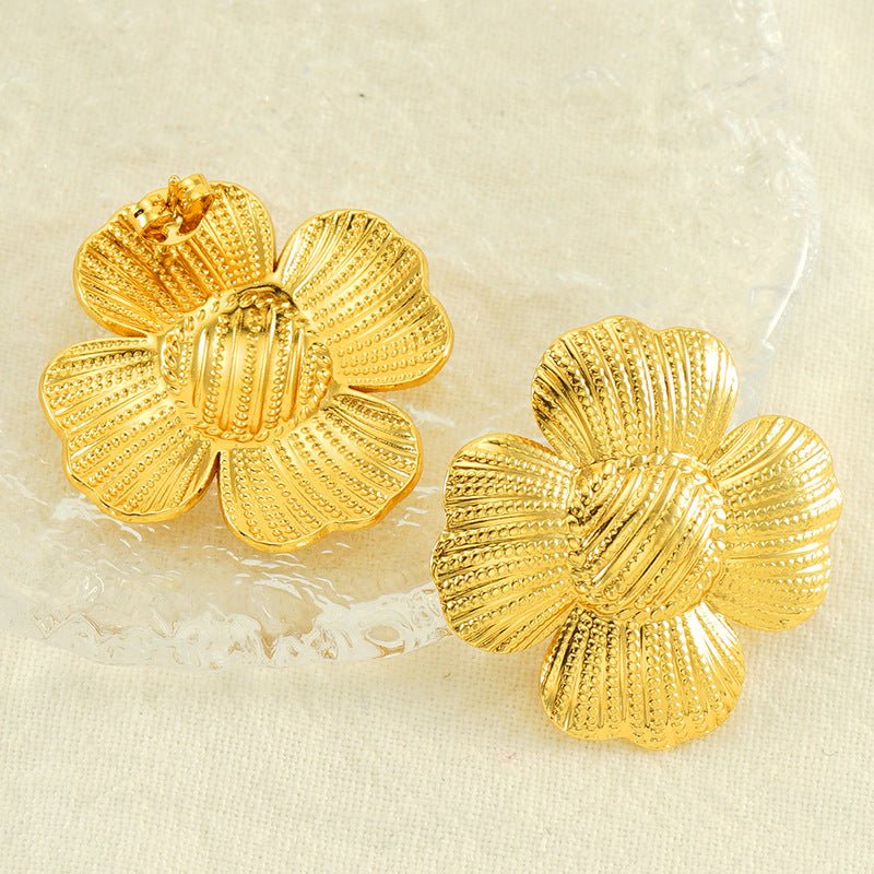 Titanium Earrings Retro Flower-Jewearrings