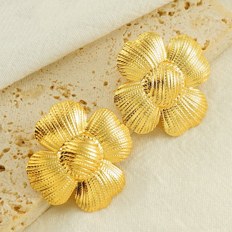 Titanium Earrings Retro Flower-Jewearrings