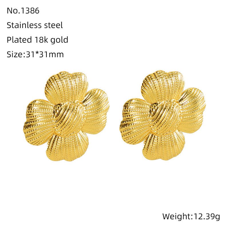 Titanium Earrings Retro Flower-Jewearrings