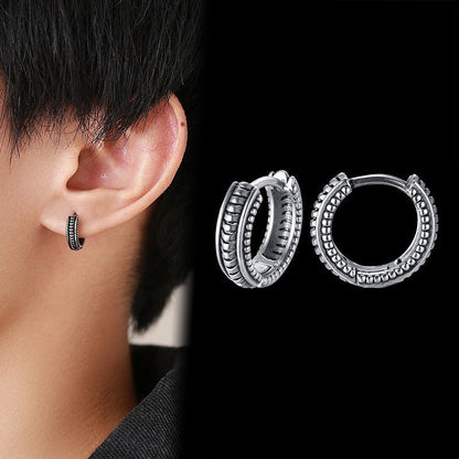 Titanium Earrings Retro Men-Jewearrings