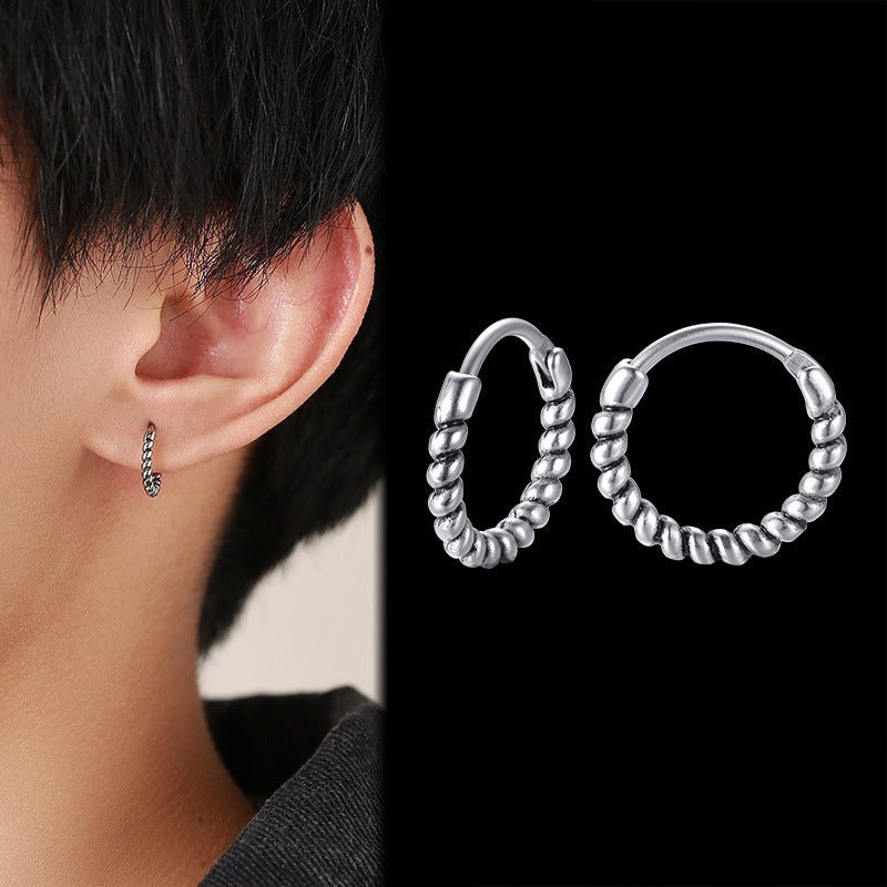 Titanium Earrings Retro Men-Jewearrings