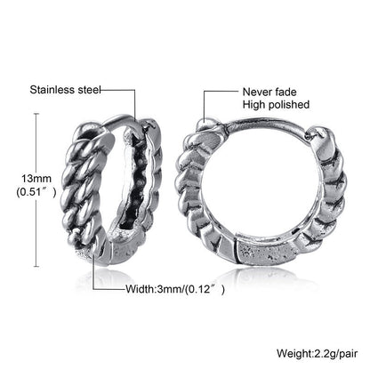 Titanium Earrings Retro Men-Jewearrings