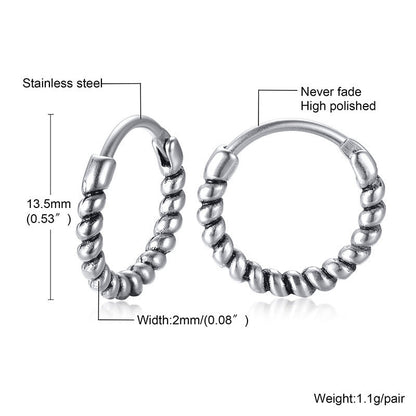 Titanium Earrings Retro Men-Jewearrings