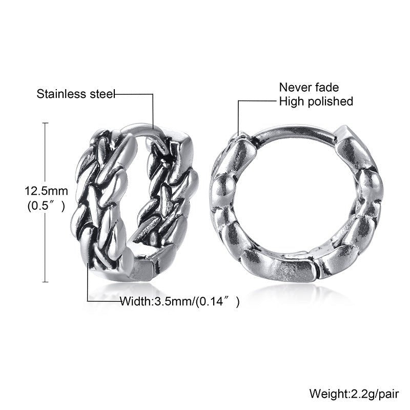 Titanium Earrings Retro Men-Jewearrings