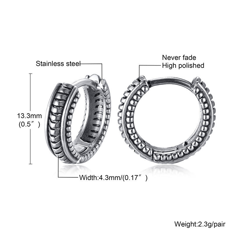 Titanium Earrings Retro Men-Jewearrings