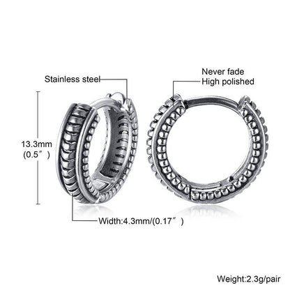 Titanium Earrings Retro Men-Jewearrings