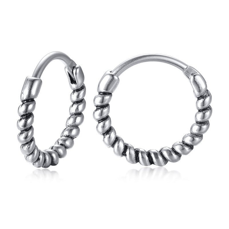 Titanium Earrings Retro Men-Jewearrings