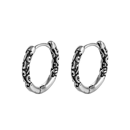 Titanium Earrings Retro Men's Earrings-Jewearrings