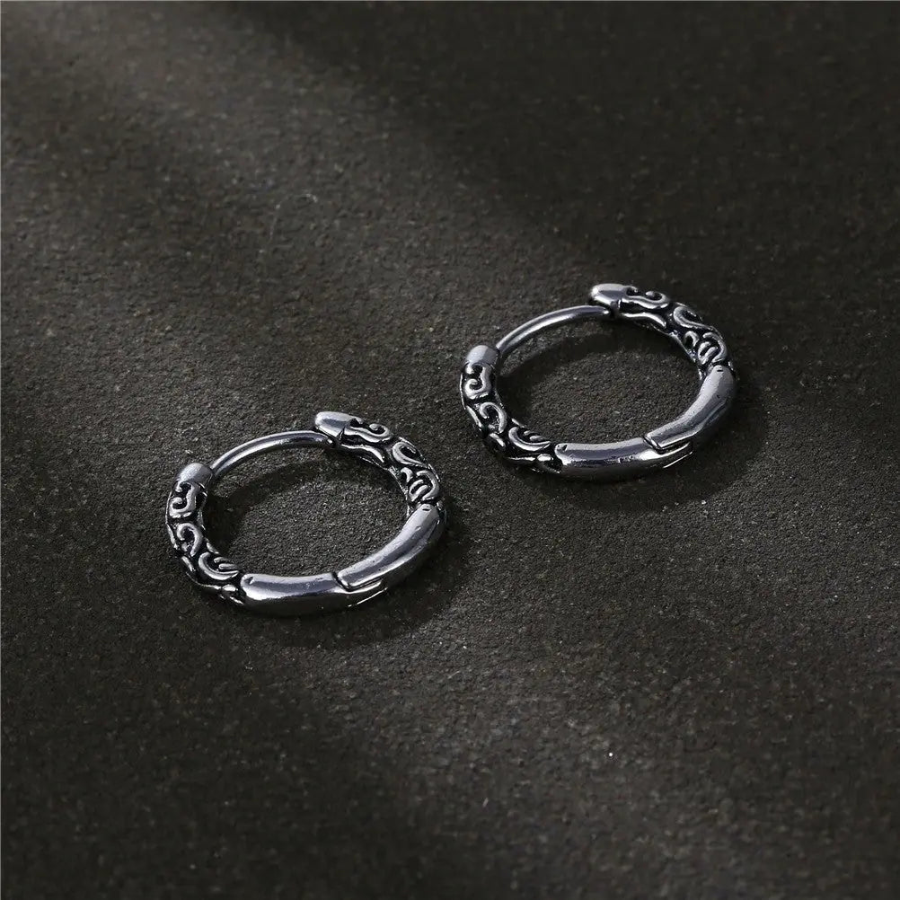 Titanium Earrings Retro Men's Earrings-Jewearrings