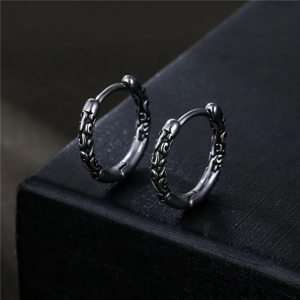 Titanium Earrings Retro Men's Earrings-Jewearrings