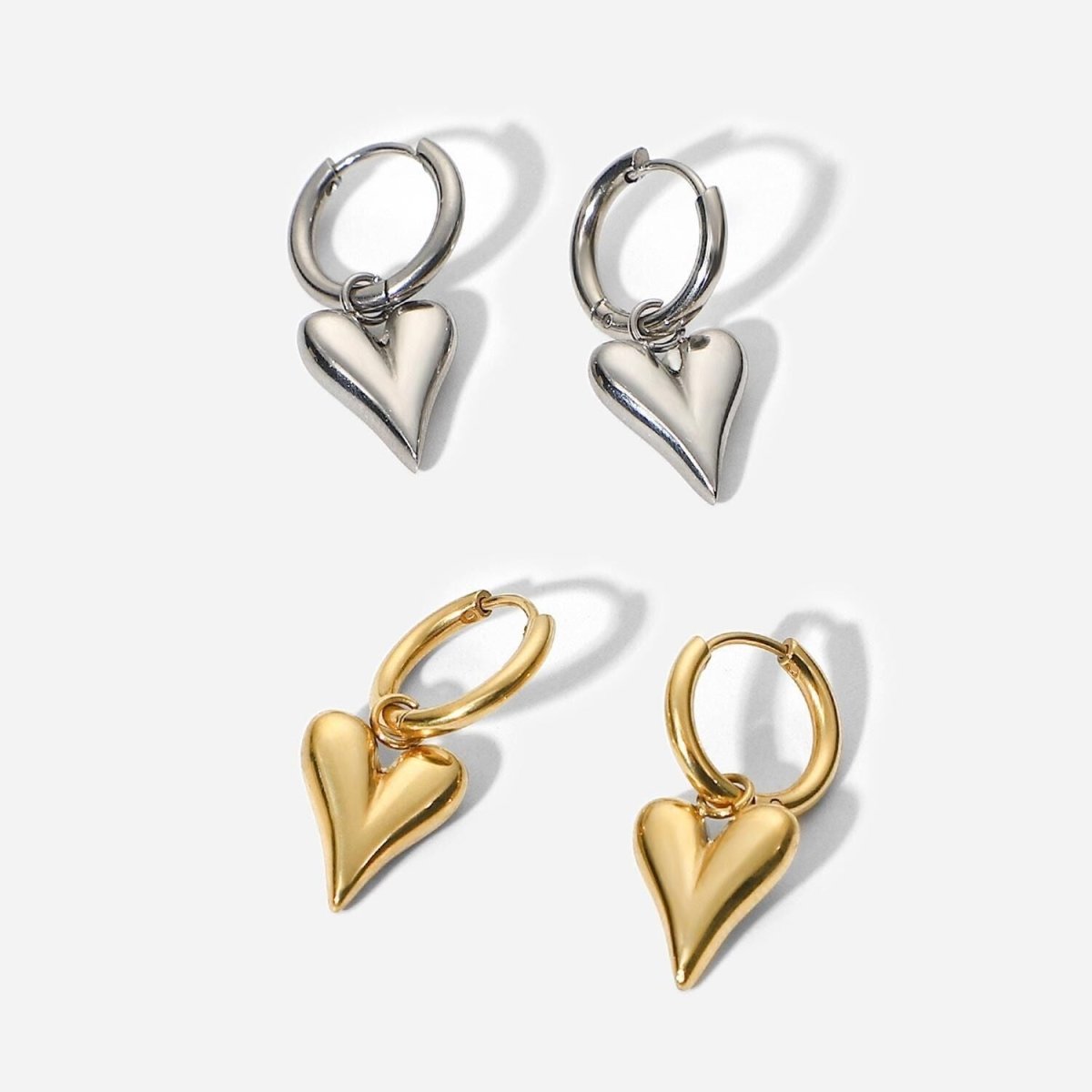 Titanium Earrings Retro Three-dimensional Love-Jewearrings