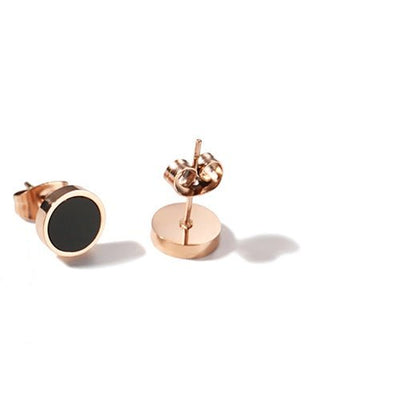 Titanium Earrings - Rose Gold Stud Earrings-Jewearrings