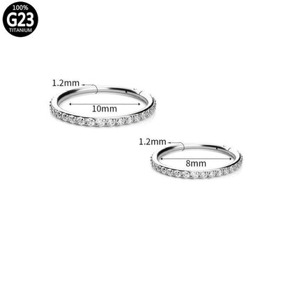 Titanium Earrings Round Side Zirconia Earrings-Jewearrings