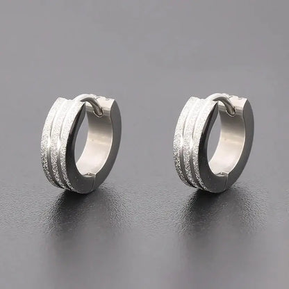 Titanium Earrings Sand-pressed Frosted Round-Jewearrings