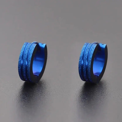 Titanium Earrings Sand-pressed Frosted Round-Jewearrings