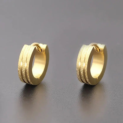 Titanium Earrings Sand-pressed Frosted Round-Jewearrings