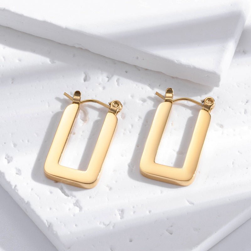 Titanium Earrings Simple Geometric Glossy-Jewearrings