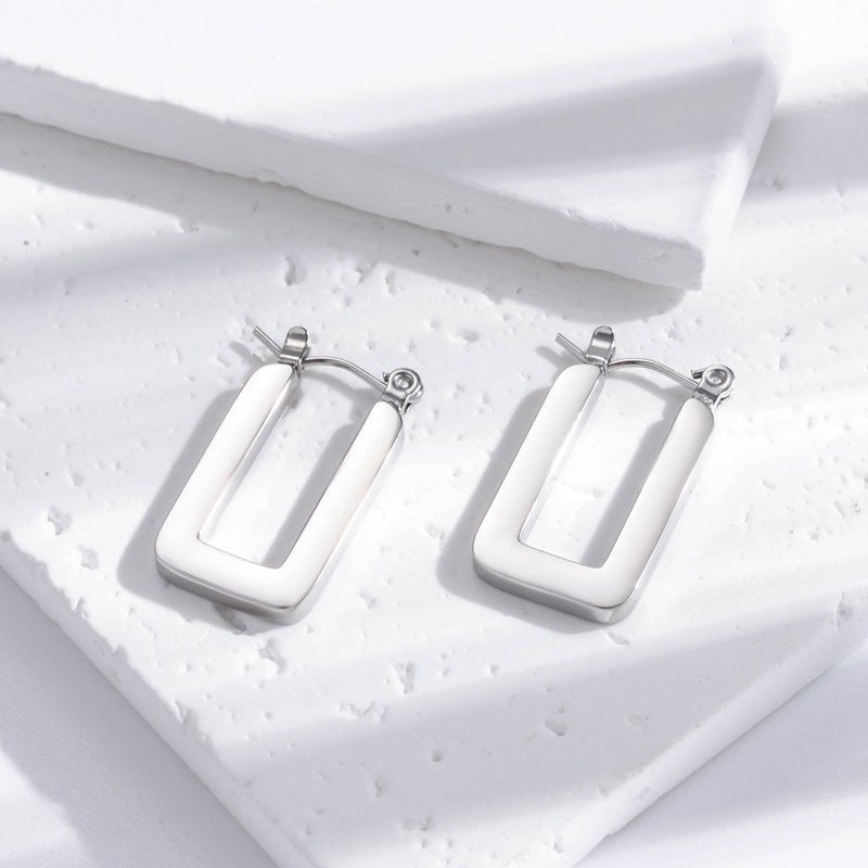 Titanium Earrings Simple Geometric Glossy-Jewearrings