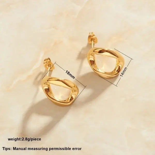 Titanium Earrings Simple Gold-plated-Jewearrings