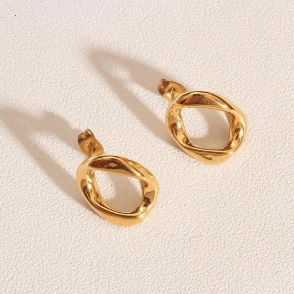 Titanium Earrings Simple Gold-plated-Jewearrings