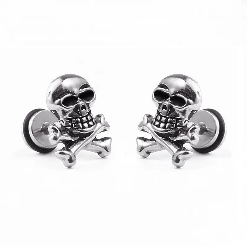 Titanium Earrings Skull Punk-Jewearrings