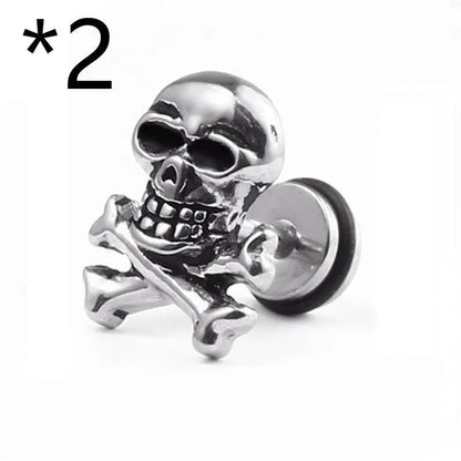 Titanium Earrings Skull Punk-Jewearrings