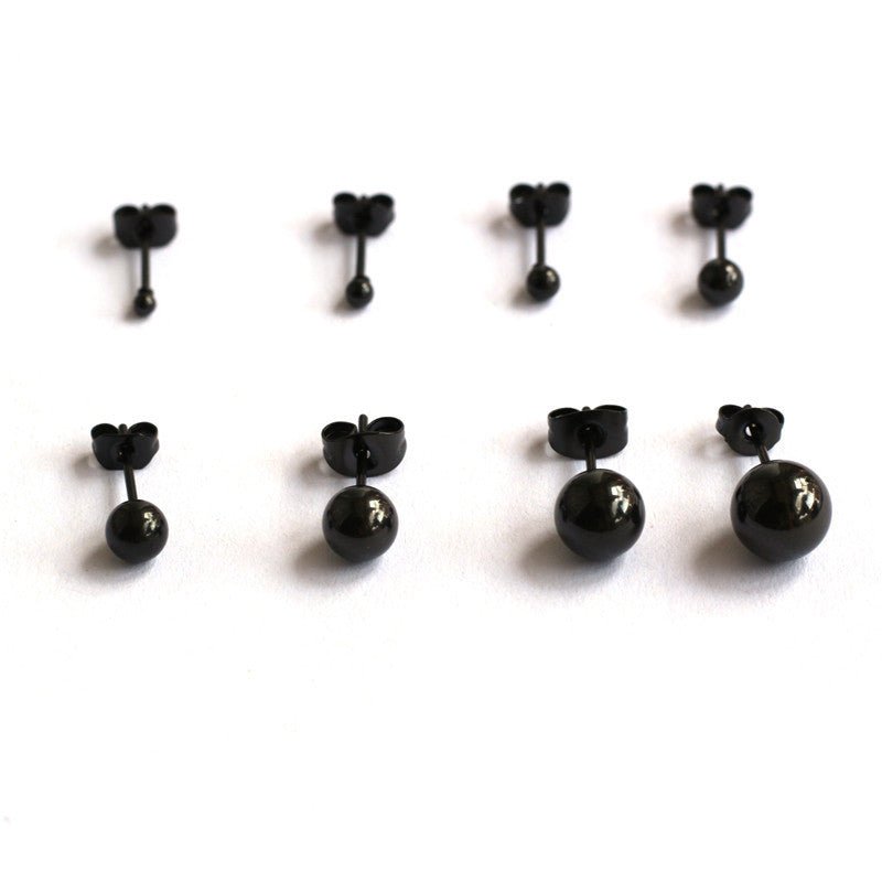 Titanium Earrings - Small Black Bean Earrings-Jewearrings