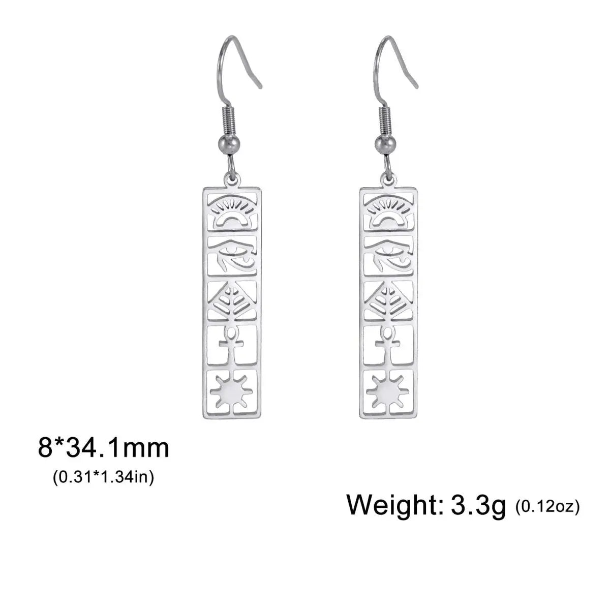 Titanium Earrings Square Plate Cut Hollow-Jewearrings