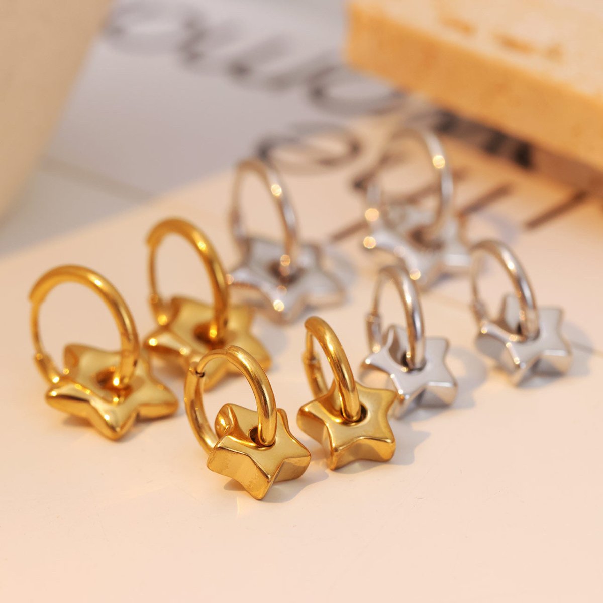 Titanium Earrings - Star Shaped Fashion Earrings-Jewearrings